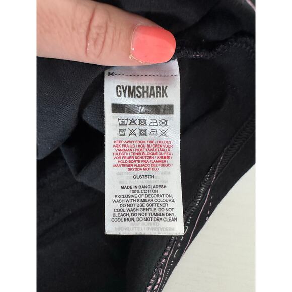 Gymshark Womens Cropped Black Short Sleeve Top Size Medium Workout Gym Lifting - Picture 5 of 7